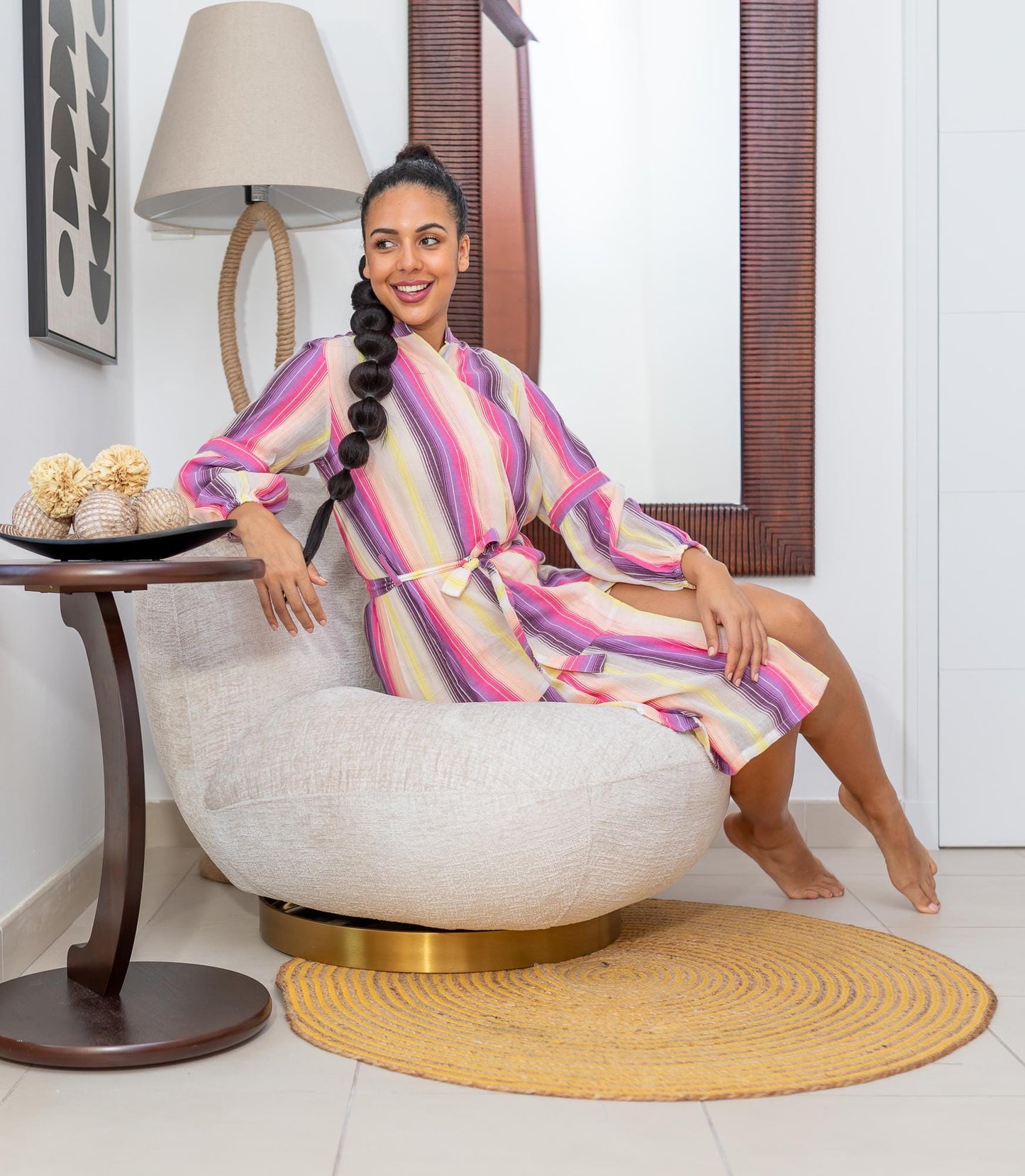Nahome Long-Sleeve Dress - Purple