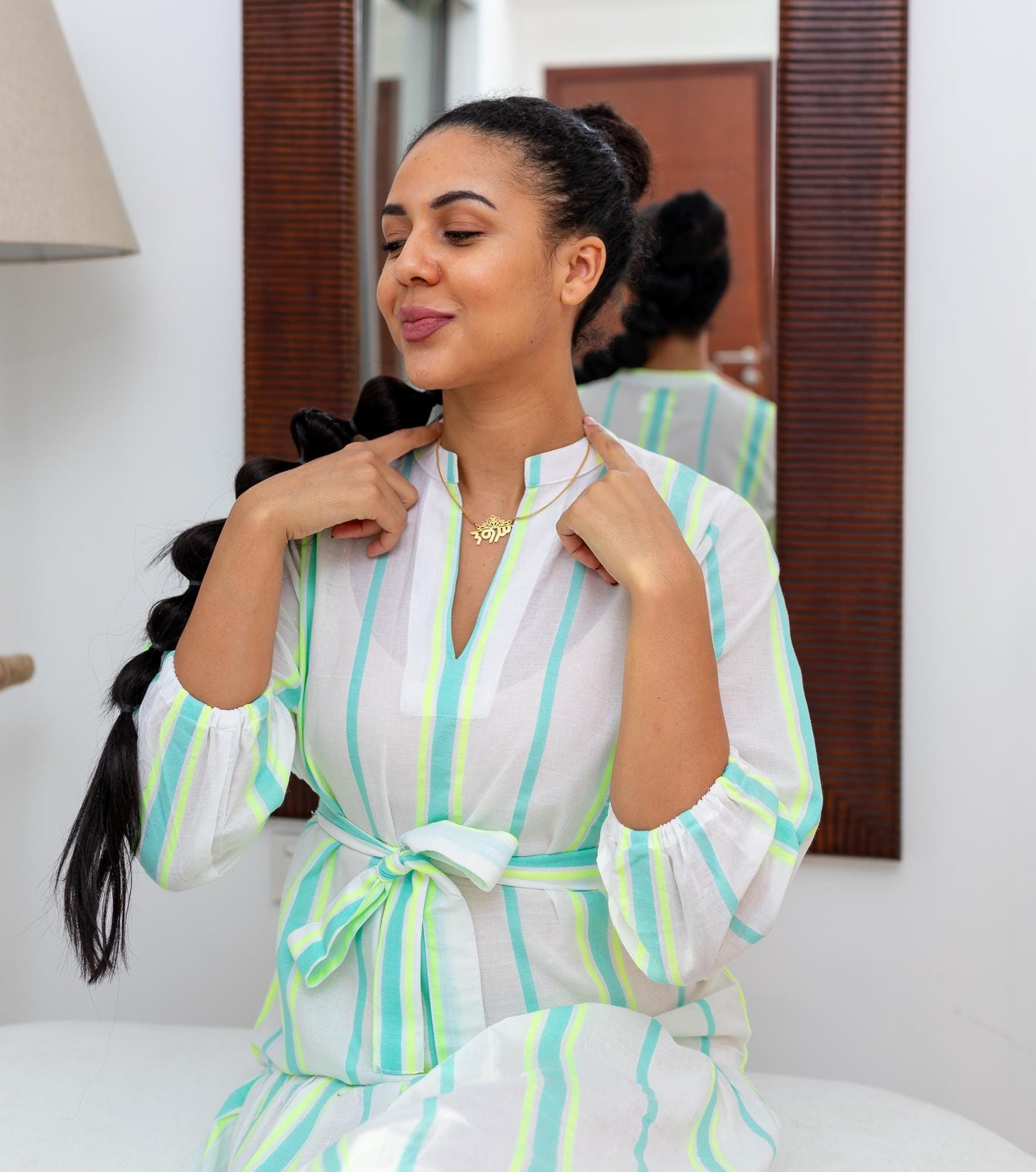 Nahome Long-Sleeve Dress - Green