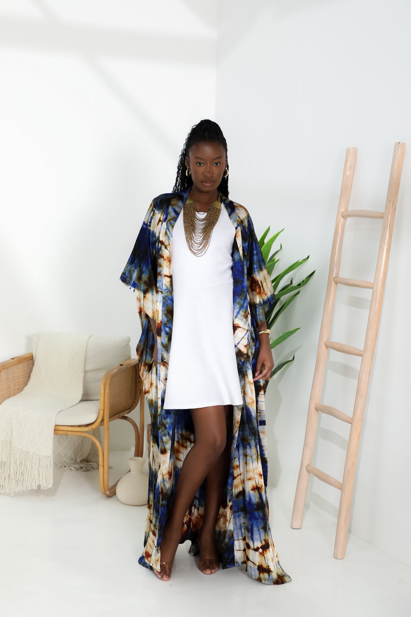 Geni Flowy Caftan - Tropical Blue