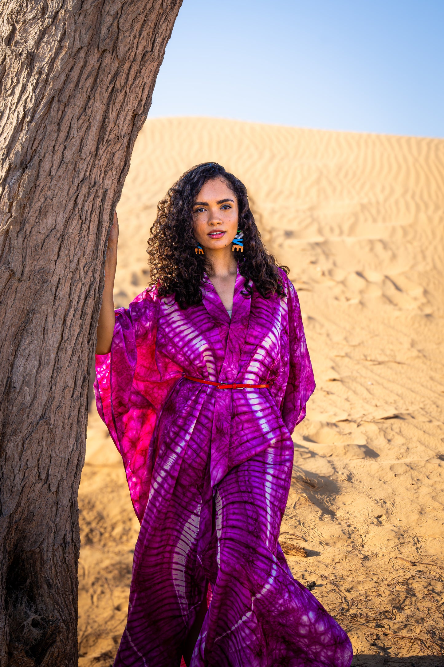 Geni Flowy Kaftan - Bold Pink