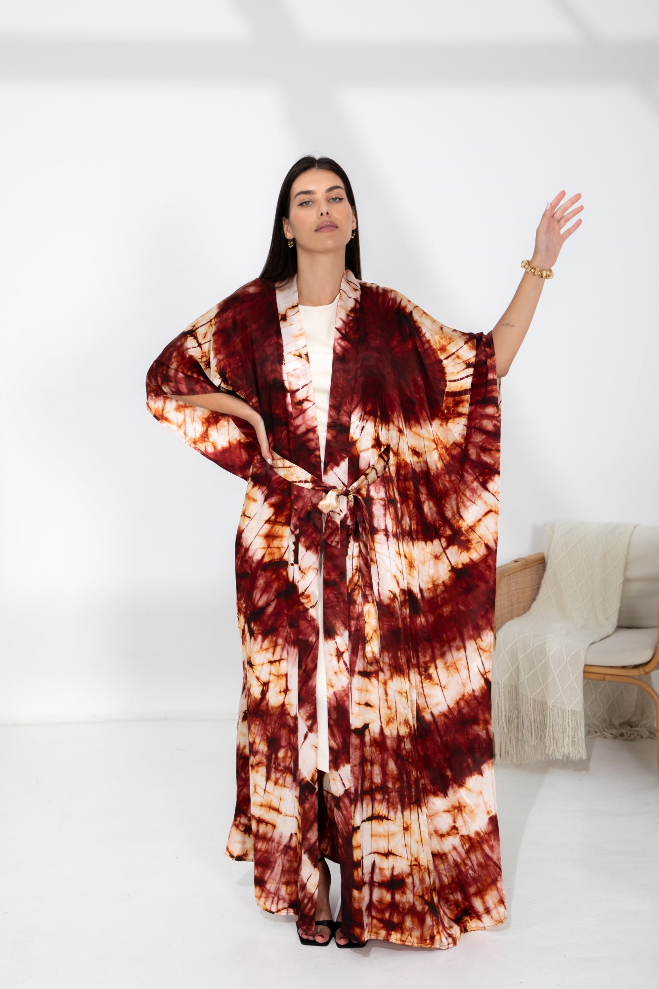 Geni Flowy Caftan - Rich Merlot