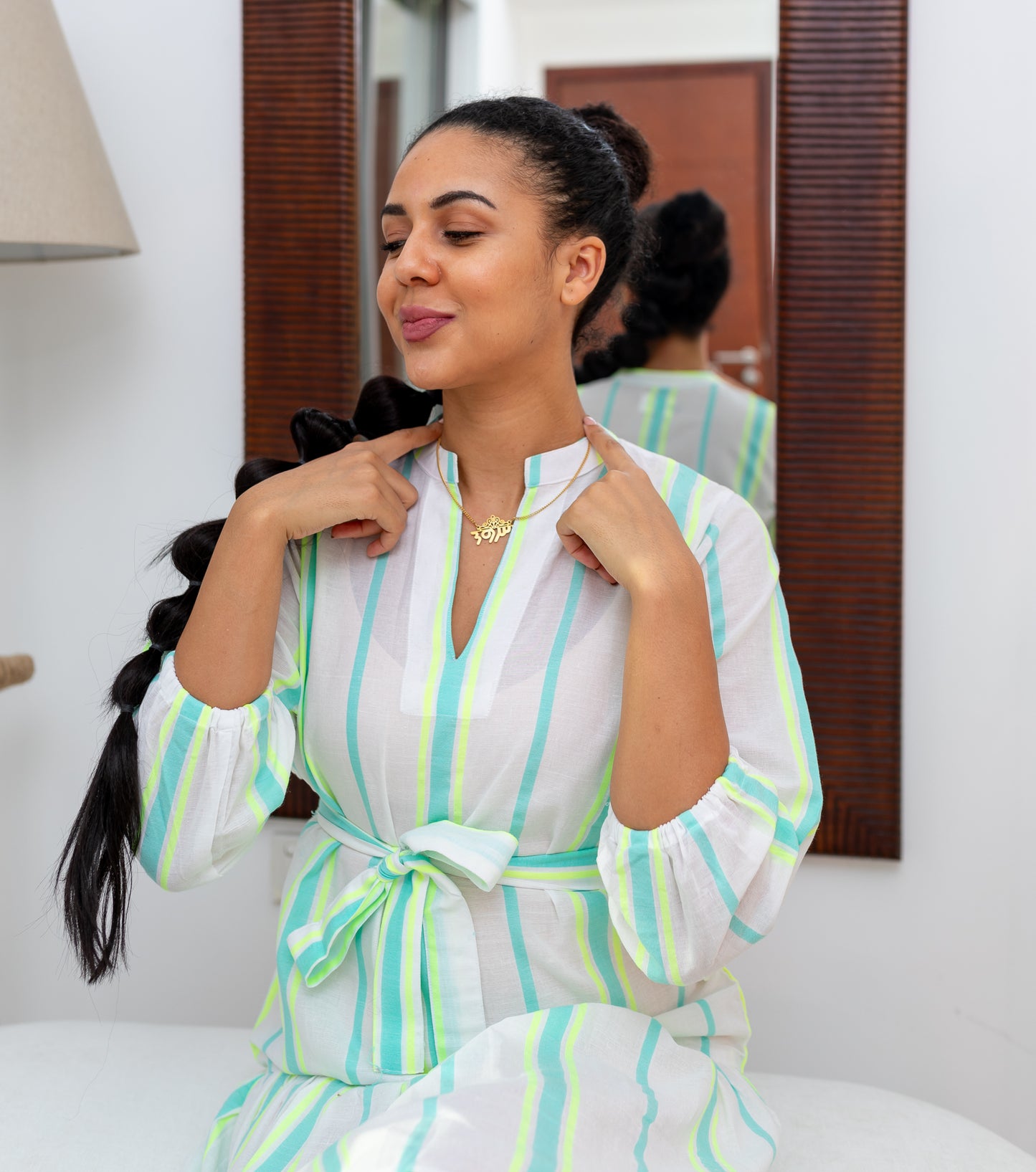 Nahome Long-Sleeve Dress - Green