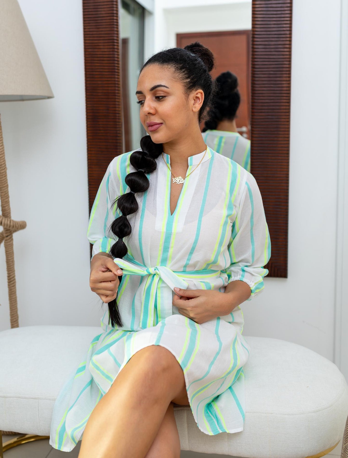 Nahome Long-Sleeve Dress - Green