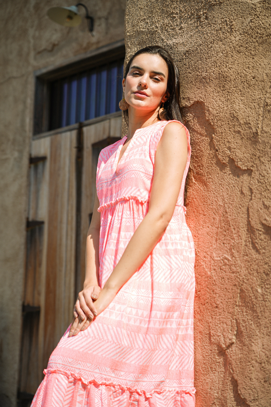 Maya Tibeb Dress - Coral