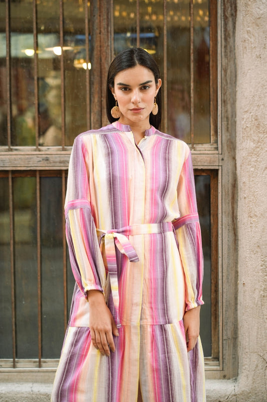 Nahome Long-Sleeve Dress - Purple