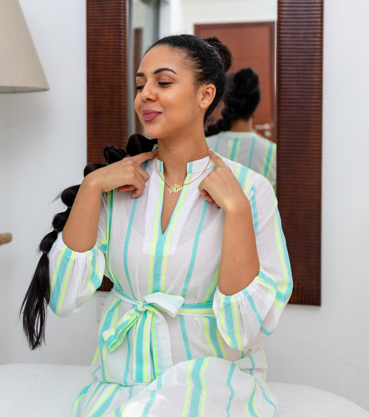 Nahome Long-Sleeve Dress - Green