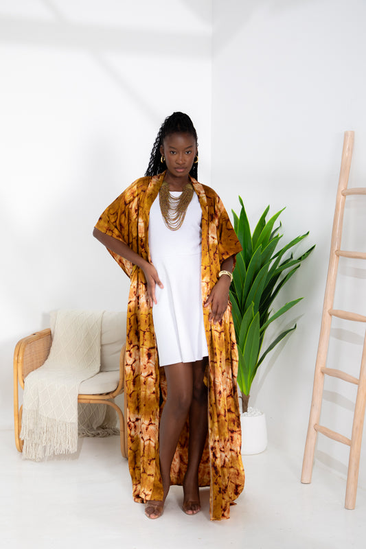 Geni Flowy Caftan - Rich Amber