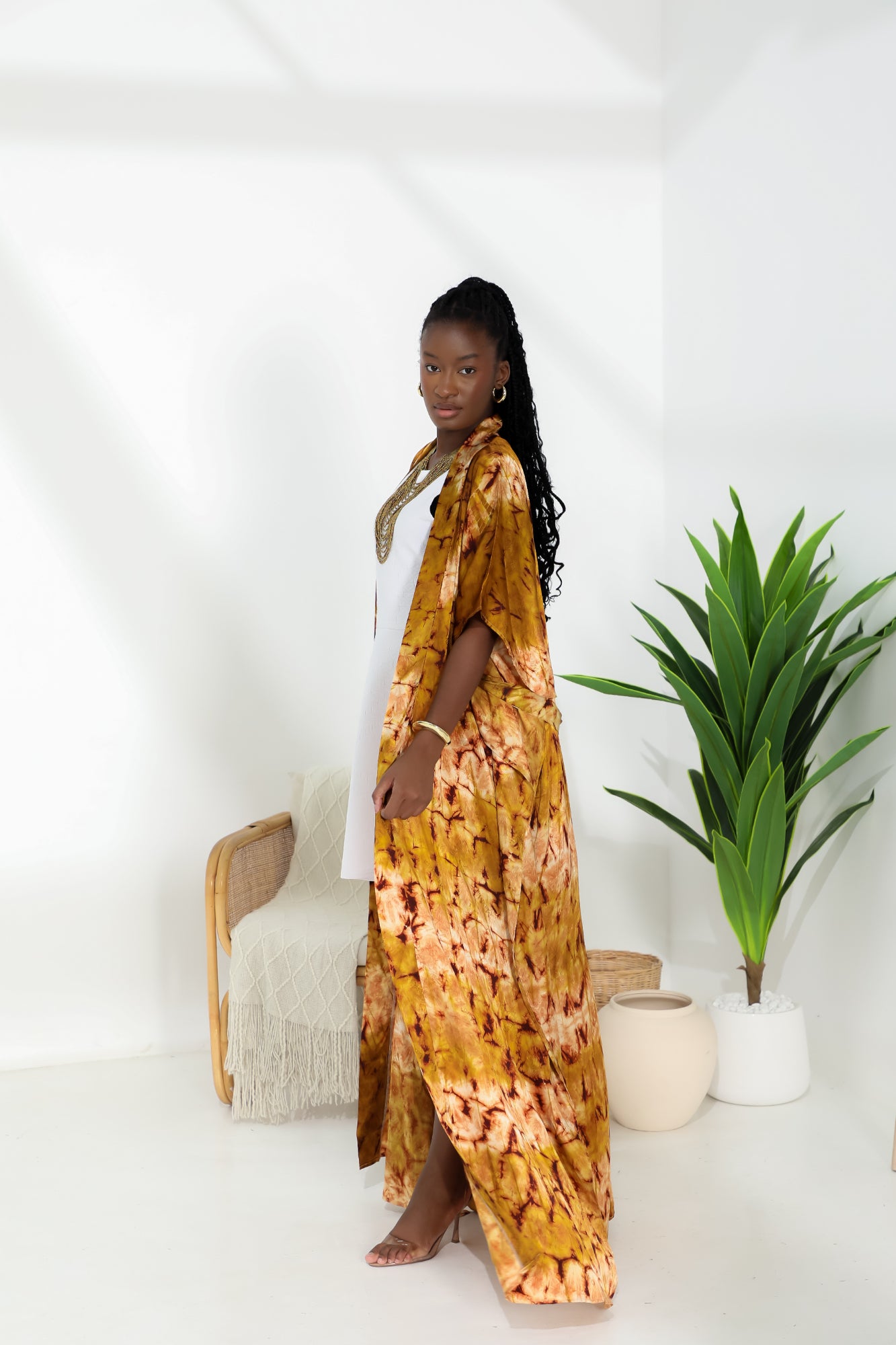 Geni Flowy Caftan - Rich Amber