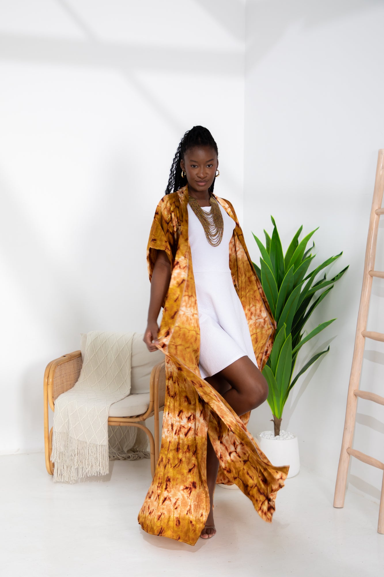 Geni Flowy Caftan - Rich Amber