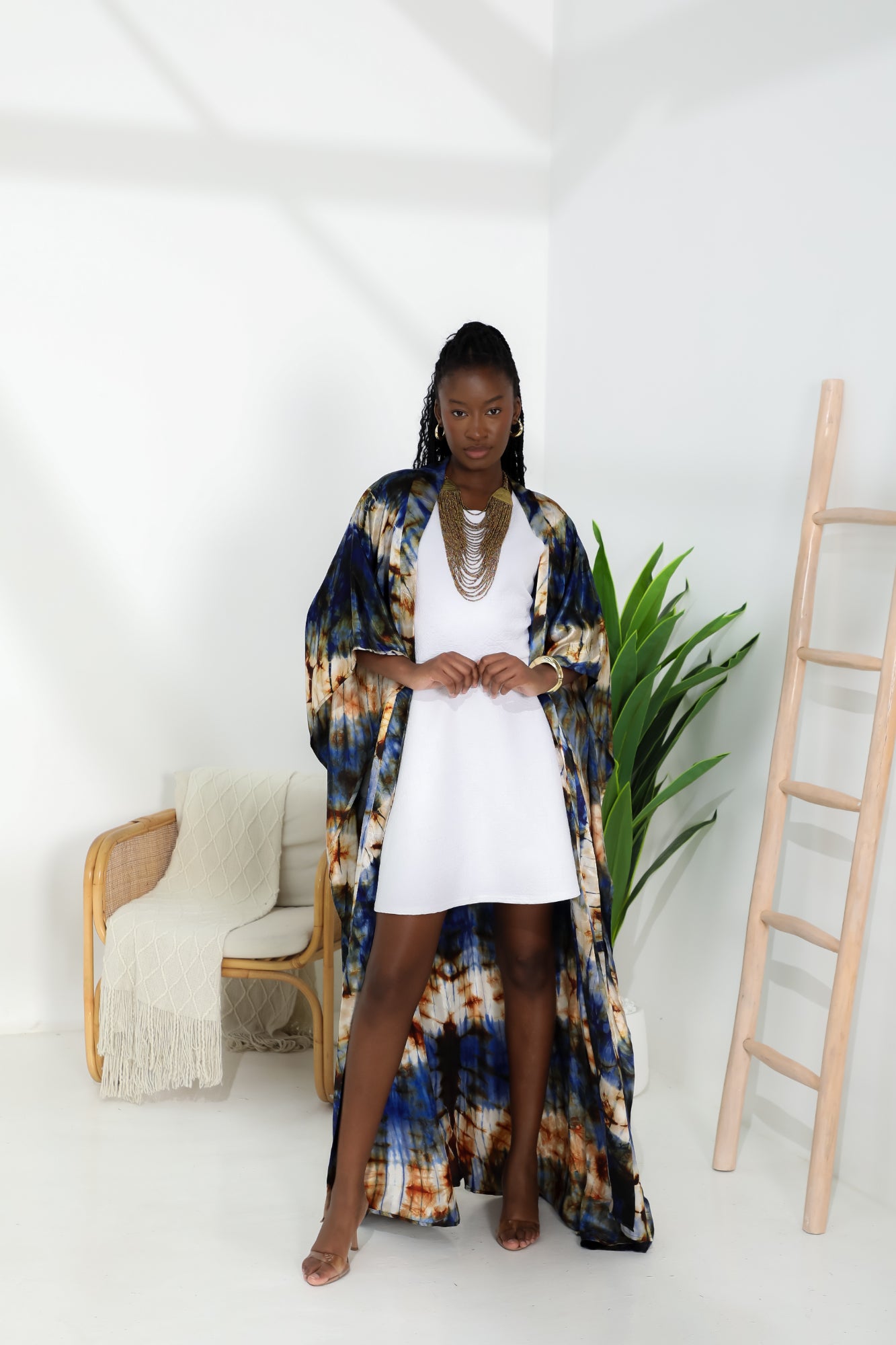 Geni Flowy Caftan - Tropical Blue