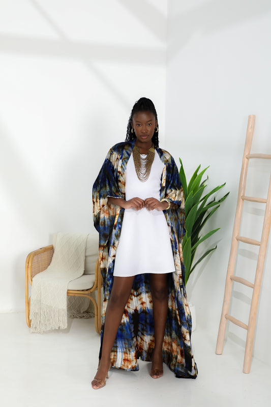 Geni Flowy Caftan - Tropical Blue