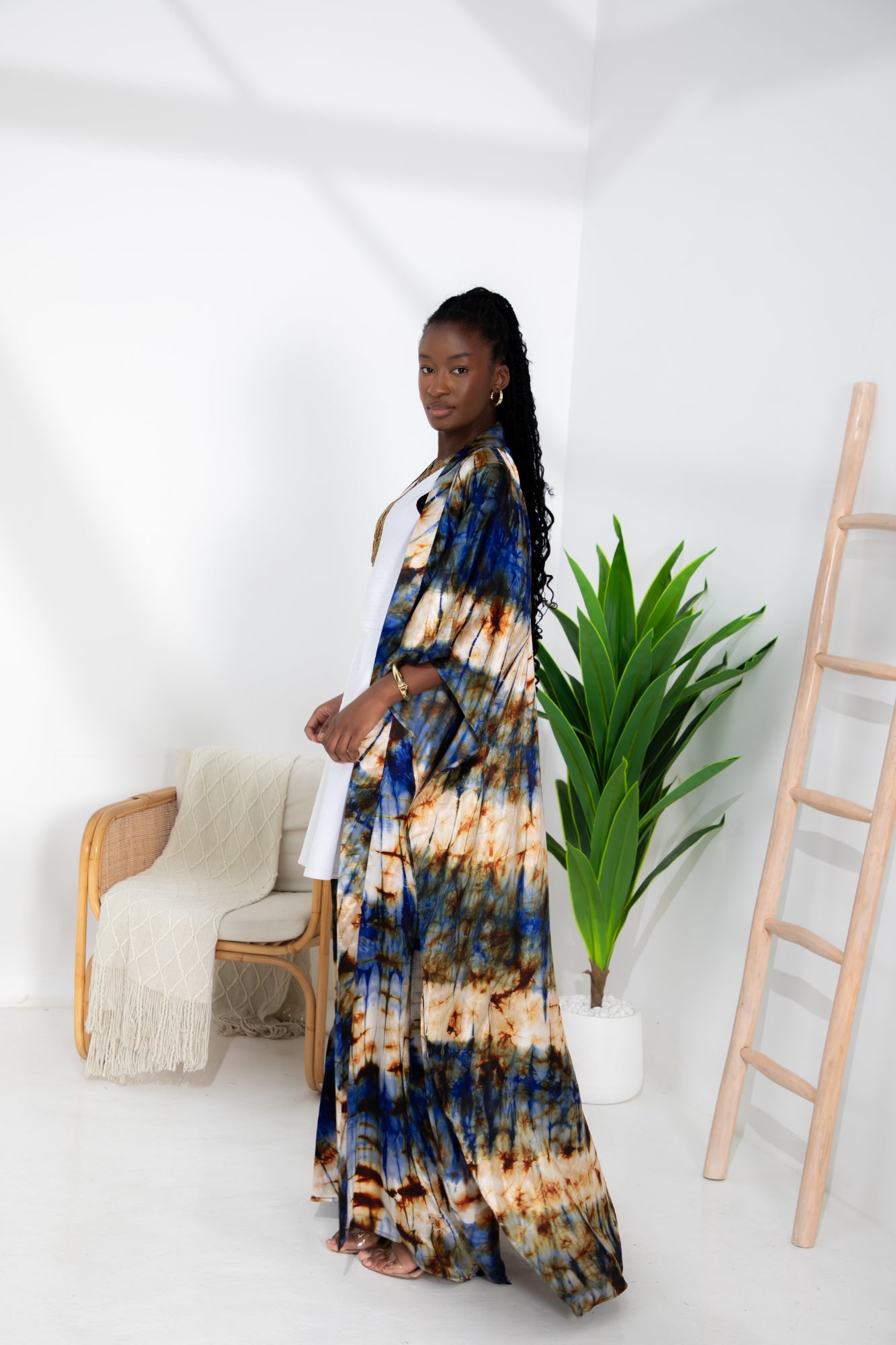 Geni Flowy Caftan - Tropical Blue