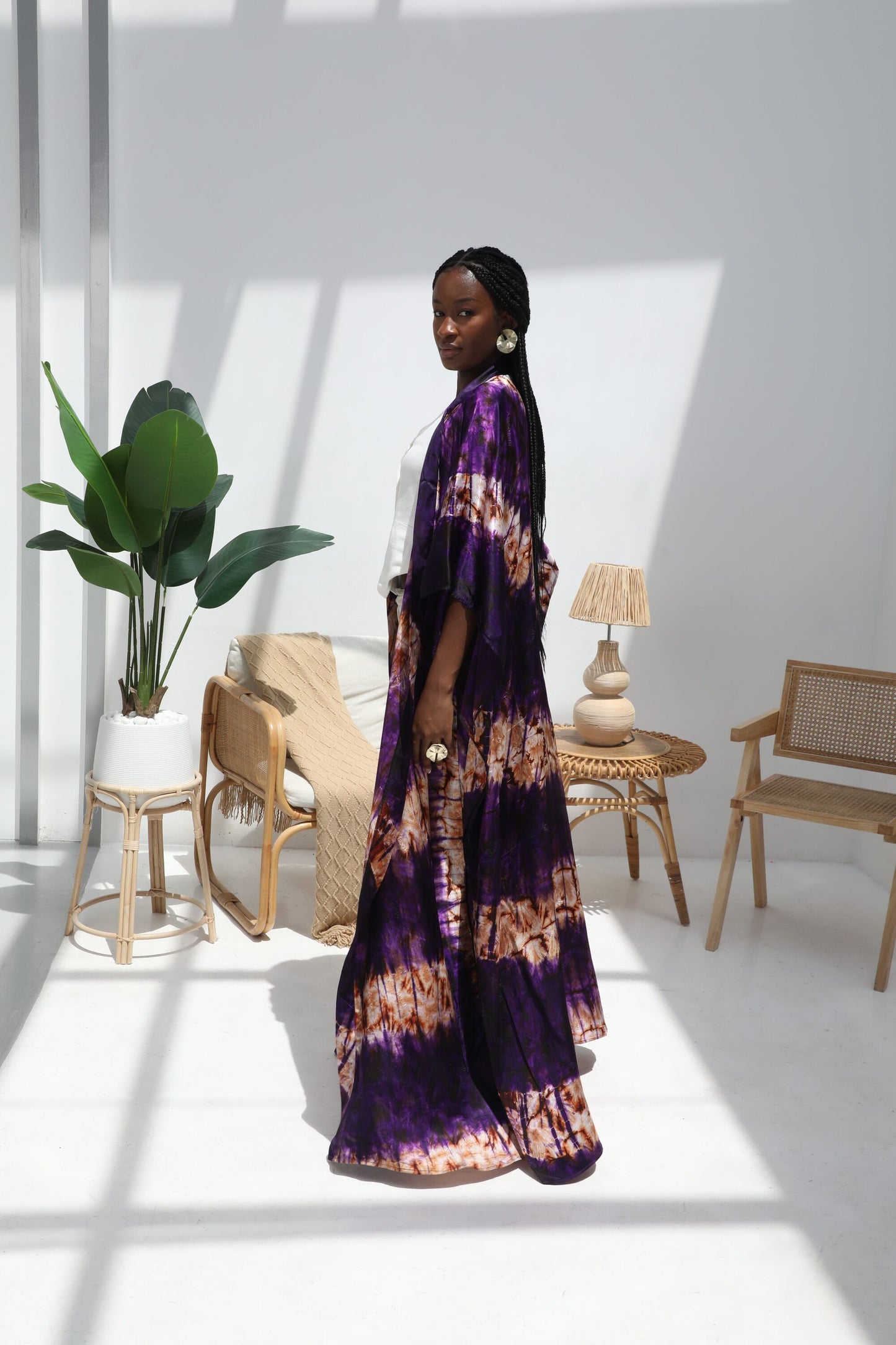 Geni Flowy Kaftan - Dark Purple