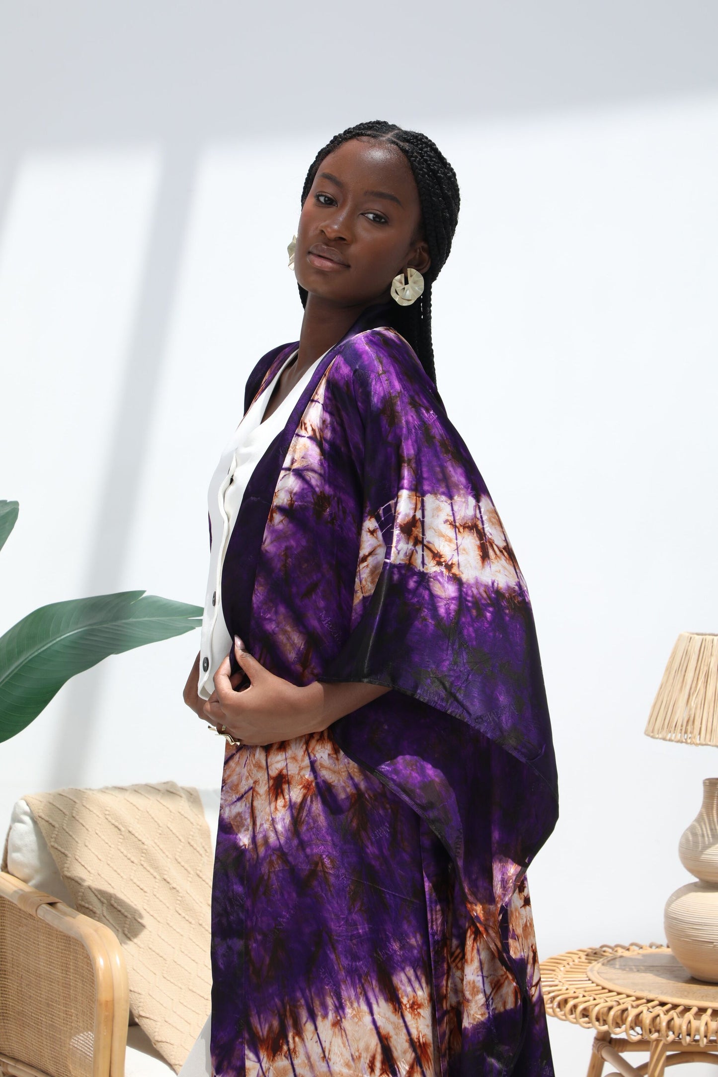 Geni Flowy Kaftan - Dark Purple
