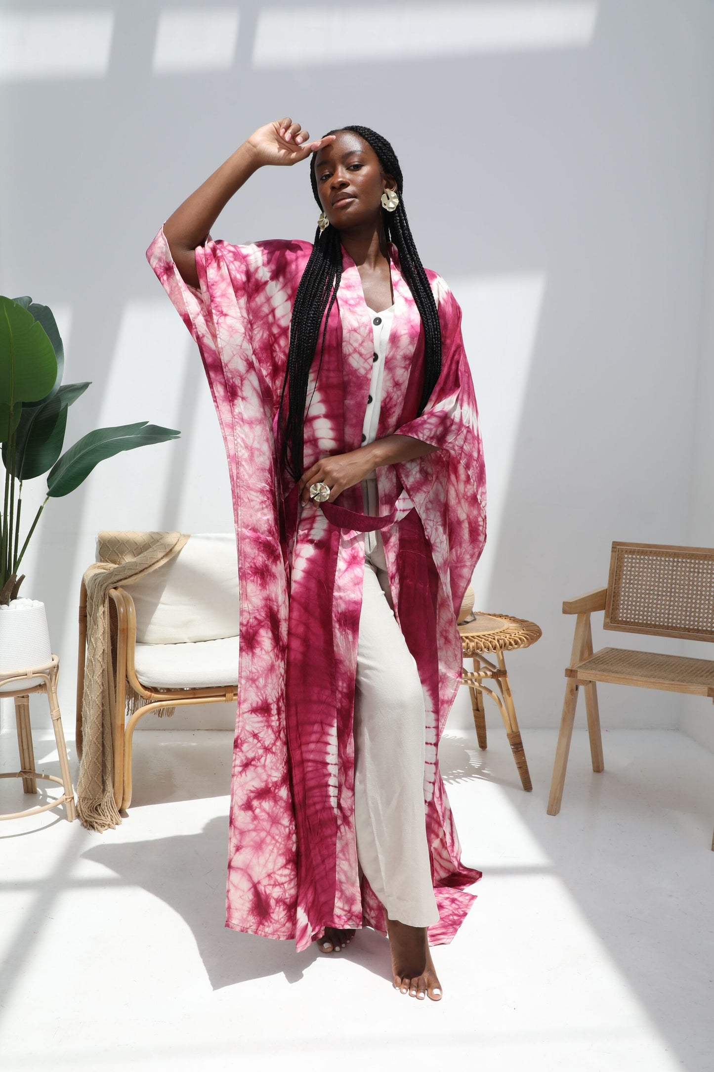 Geni Flowy Kaftan - Pink
