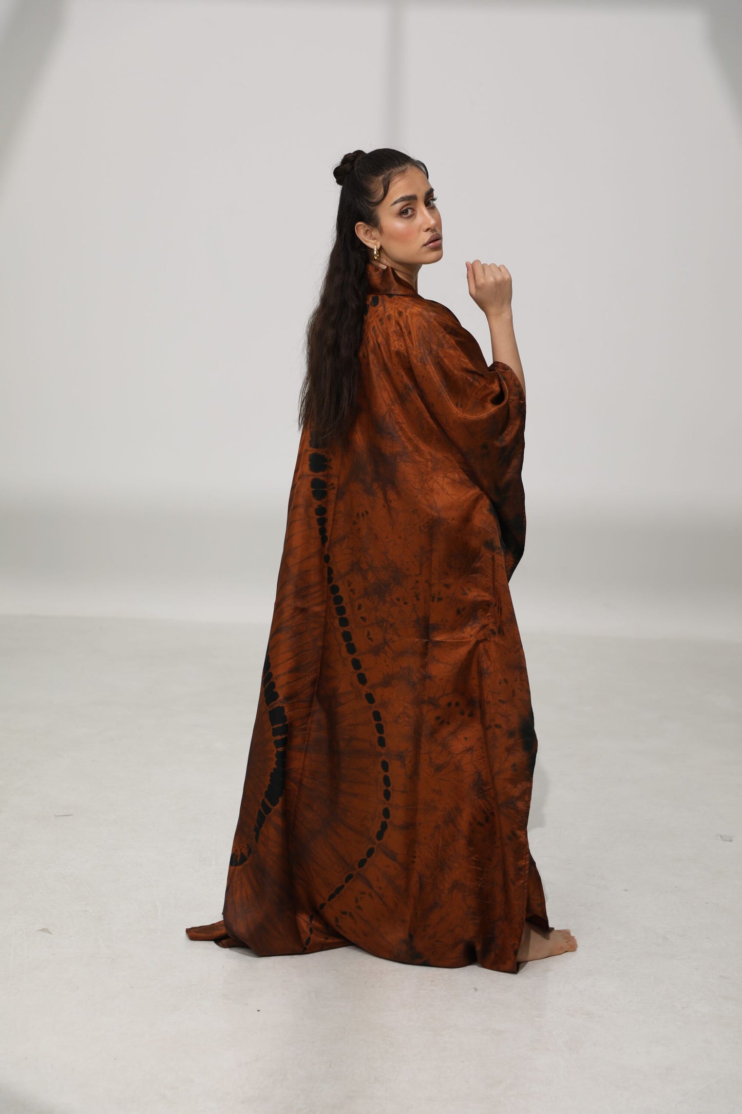 Geni Flowy Kaftan - Brown & Black