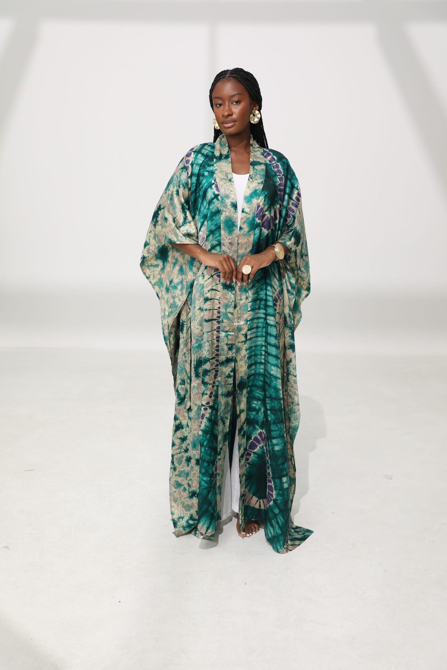 Geni Flowy Kaftan - Ocean Green