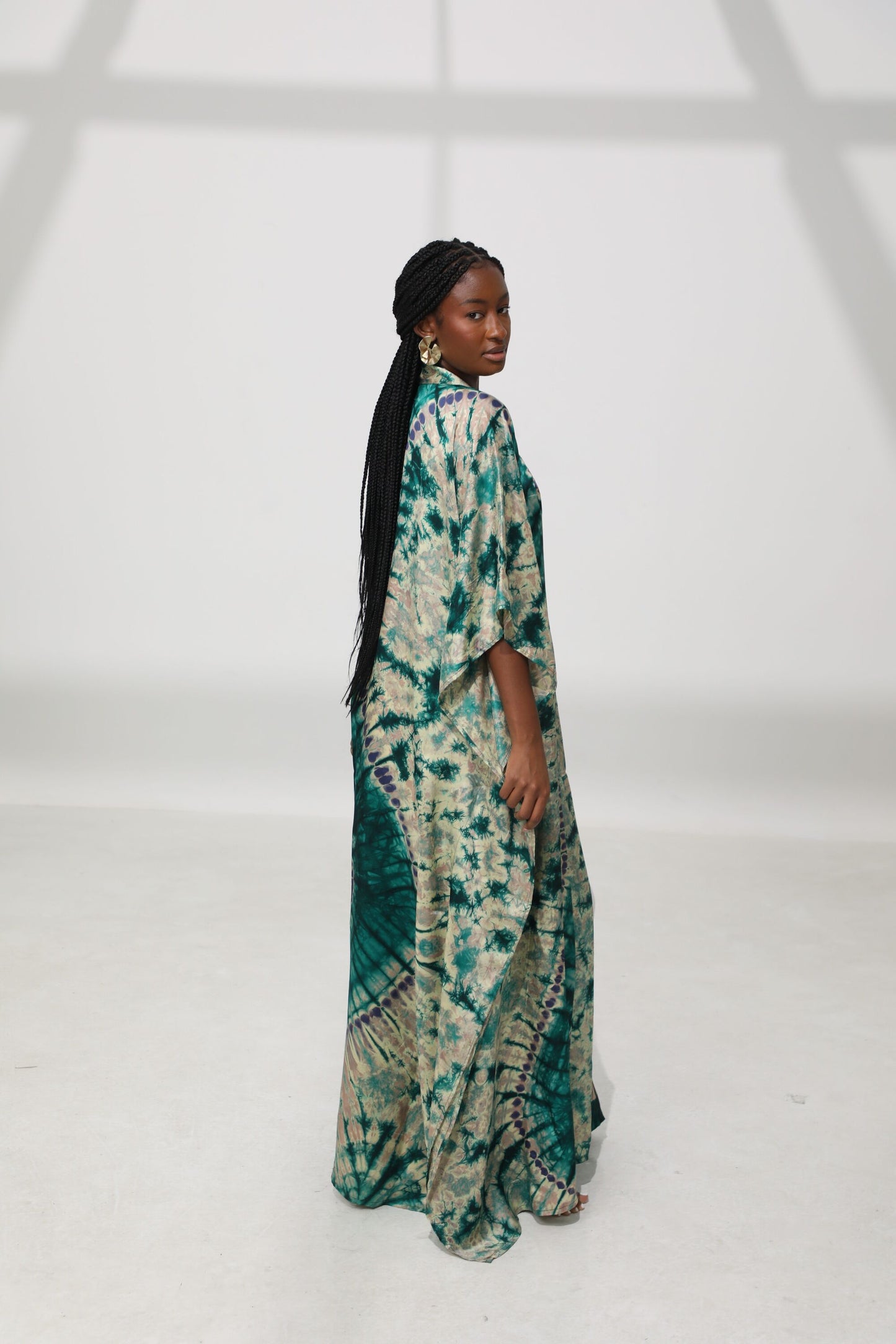 Geni Flowy Kaftan - Ocean Green