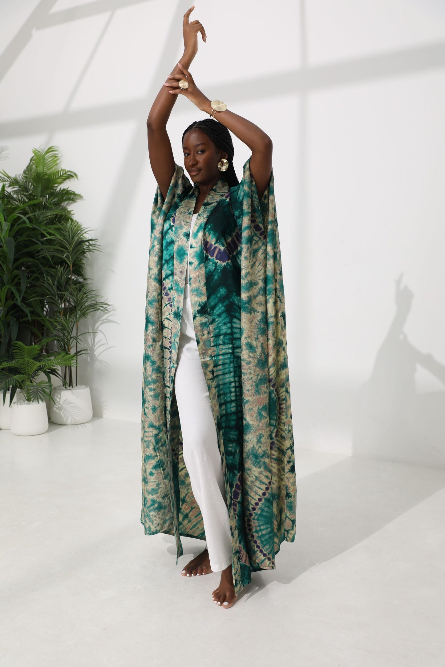 Geni Flowy Kaftan - Ocean Green