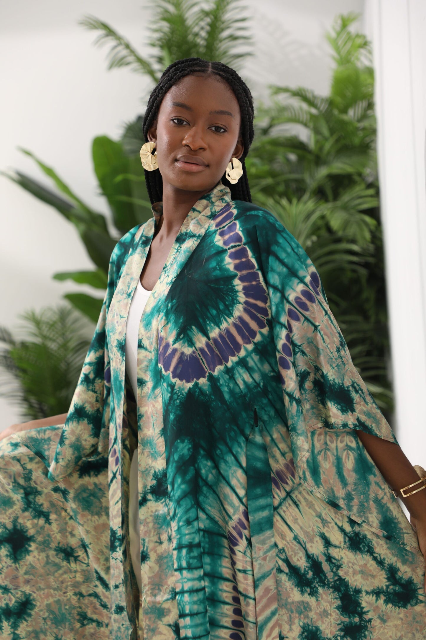 Geni Flowy Kaftan - Ocean Green
