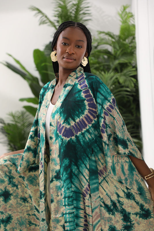 Geni Flowy Kaftan - Ocean Green