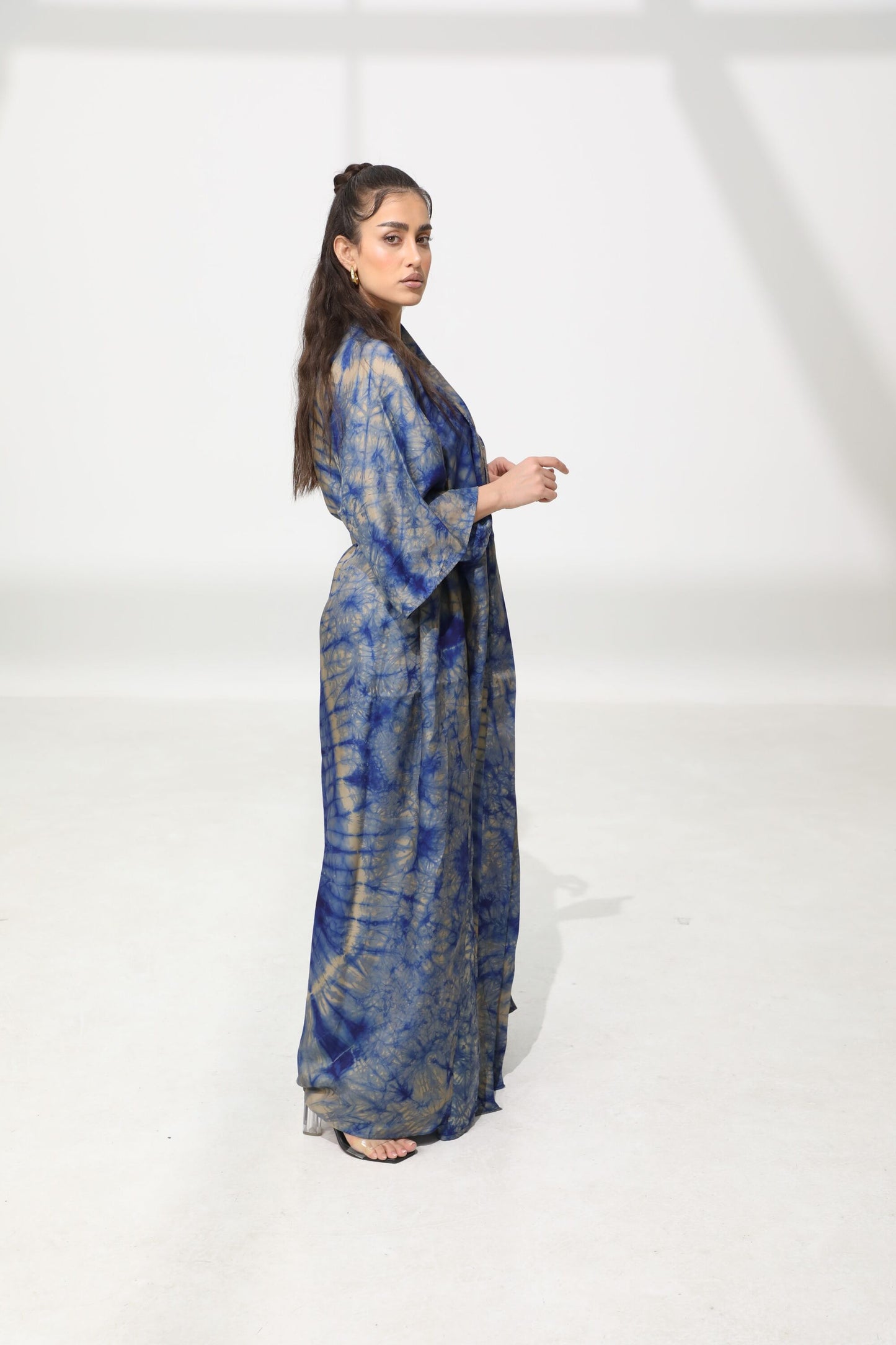 Geni Flowy Kaftan - Blue & Beige