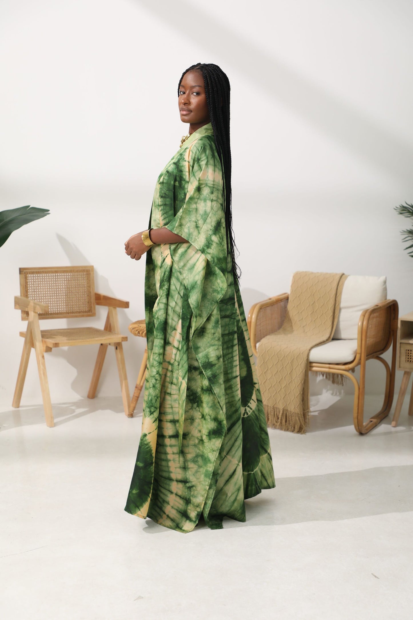 Geni Flowy Kaftan - Toned Green
