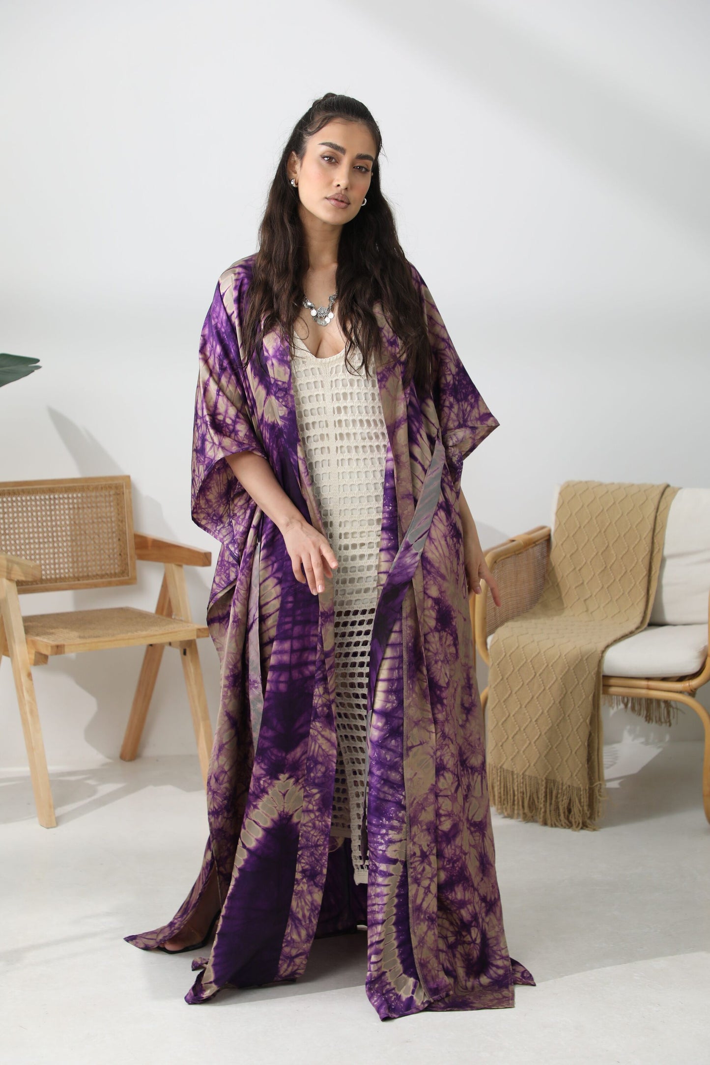 Geni Flowy Kaftan - Toned Purple