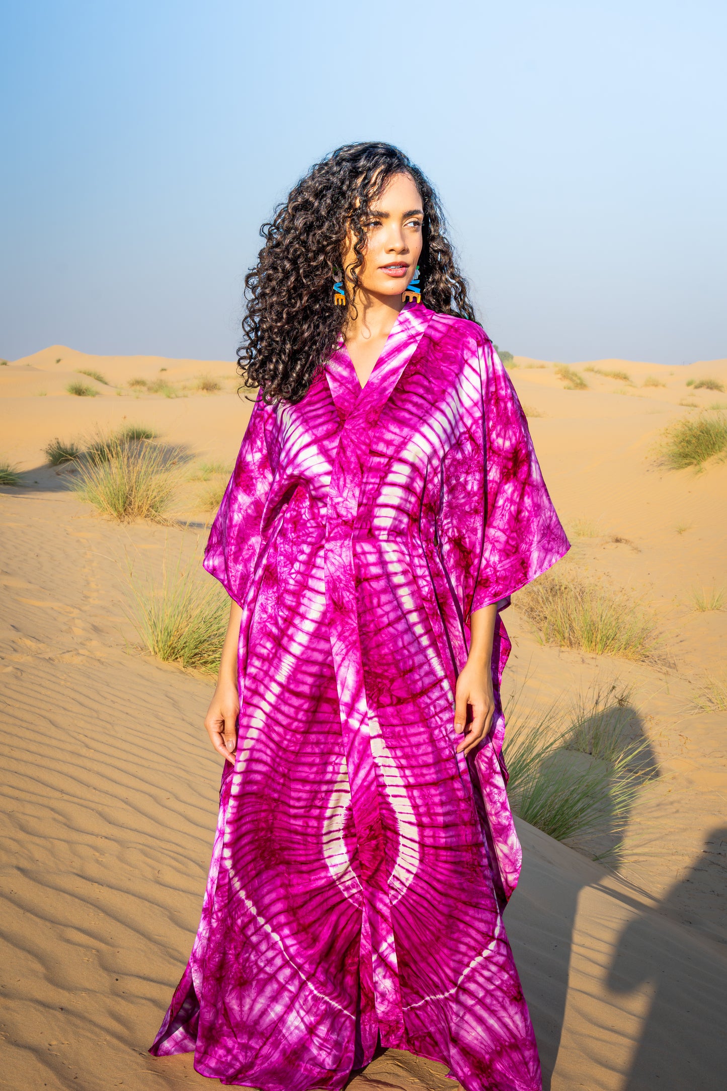 Geni Flowy Kaftan - Bold Pink