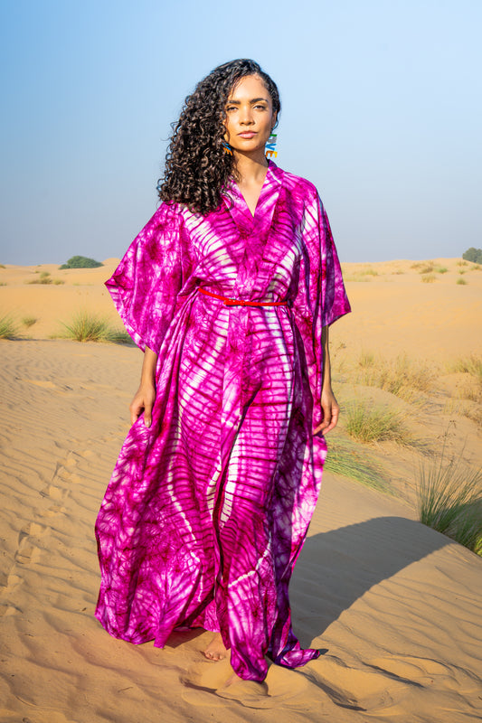 Geni Flowy Kaftan - Bold Pink