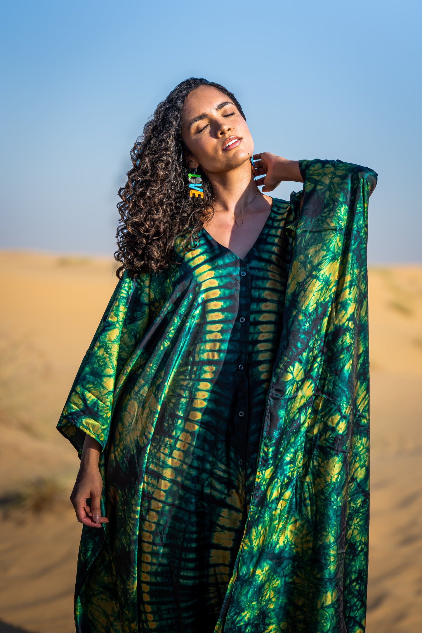 Geni Flowy Kaftan - Green