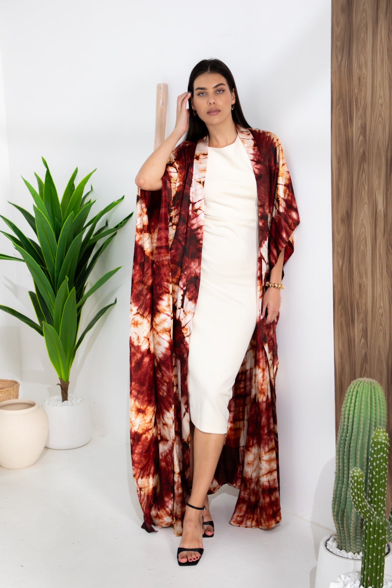 Geni Flowy Caftan - Rich Merlot