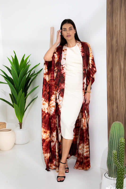 Geni Flowy Caftan - Rich Merlot