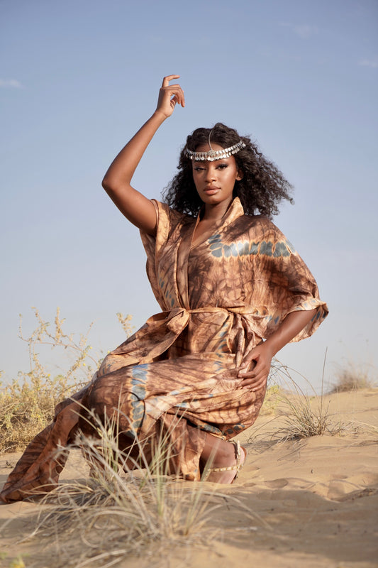 Geni Flowy Kaftan - Brown