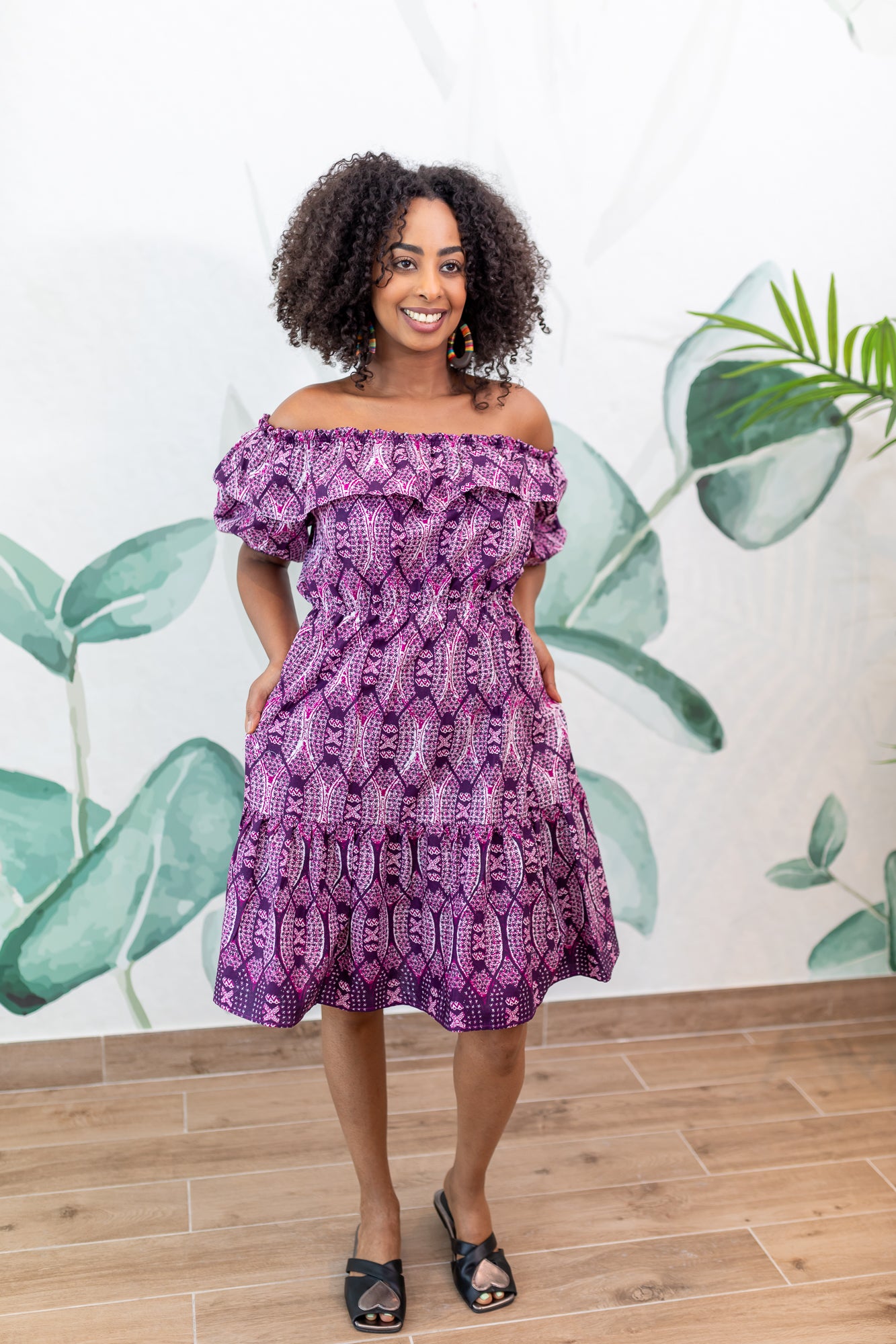 Maya Off-Shoulder Dress - Purple