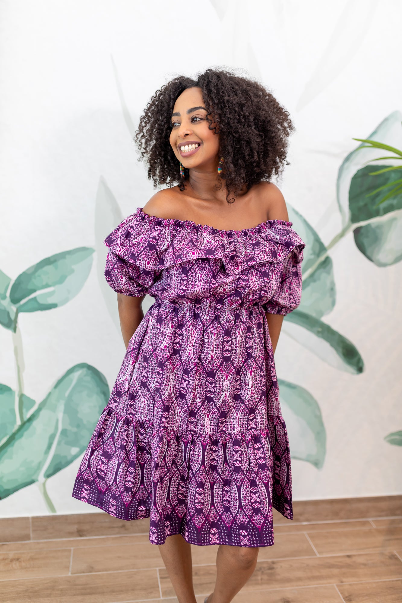 Maya Off-Shoulder Dress - Purple