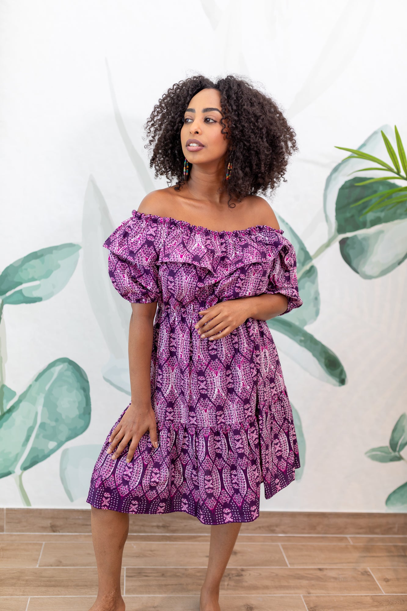 Maya Off-Shoulder Dress - Purple