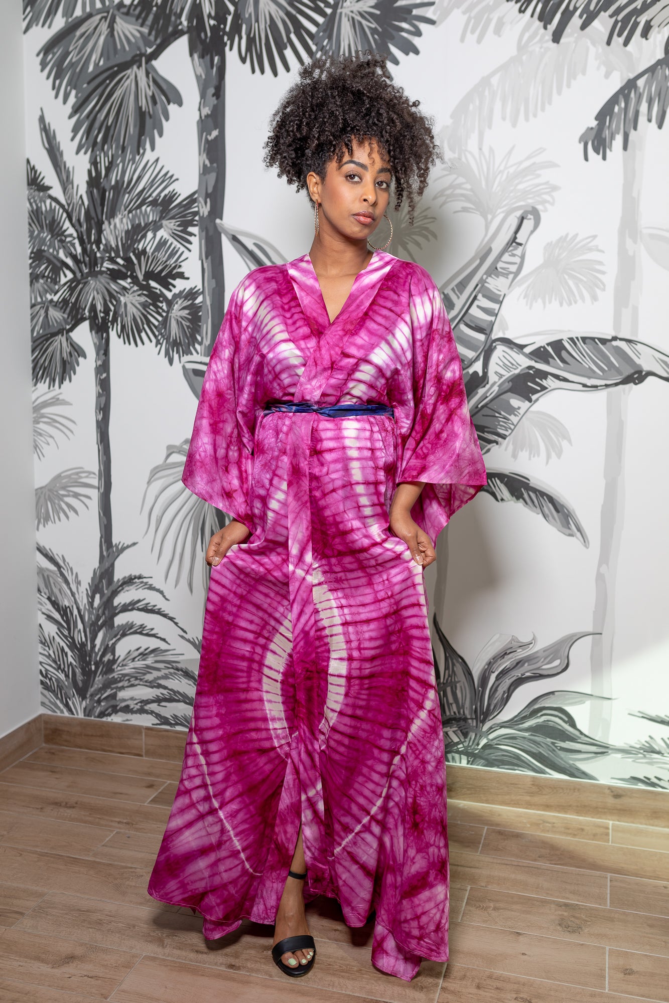 Geni Flowy Kaftan - Bold Pink